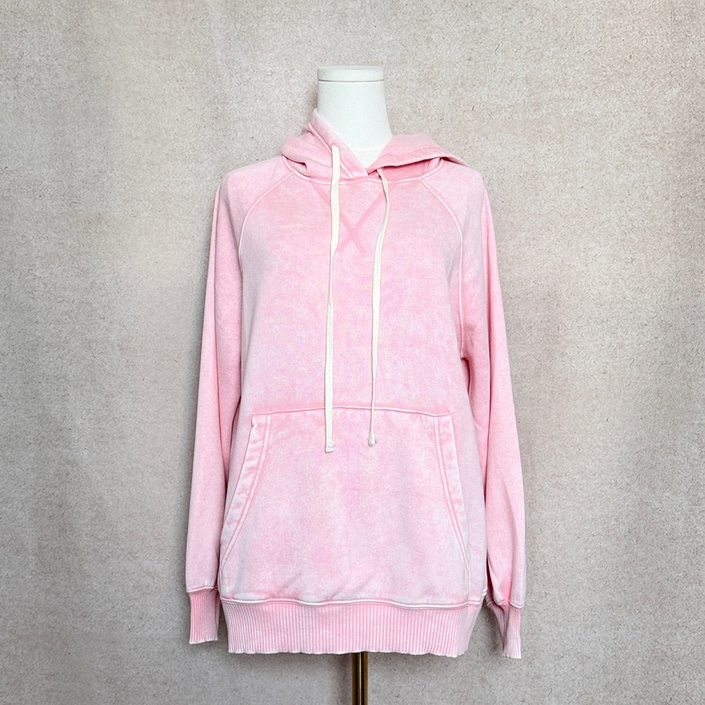 Zenana Outfitters Cotton Candy Pink Hoodie With Kangaroo Pouch